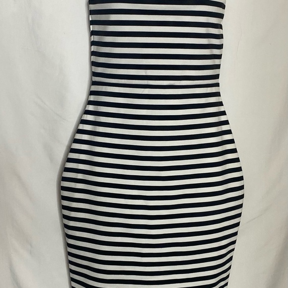 Express Black and White Strapless Dress - Picture 1 of 10